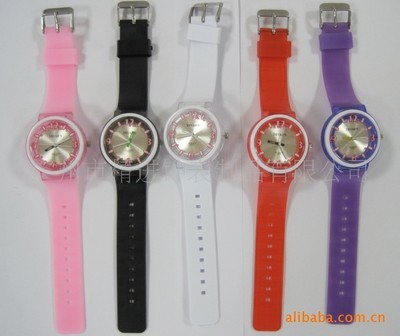 【供应新款彩色塑胶手表*礼品表*4848】价格,厂家,图片,其他钟表,广州市精进钟表制品-